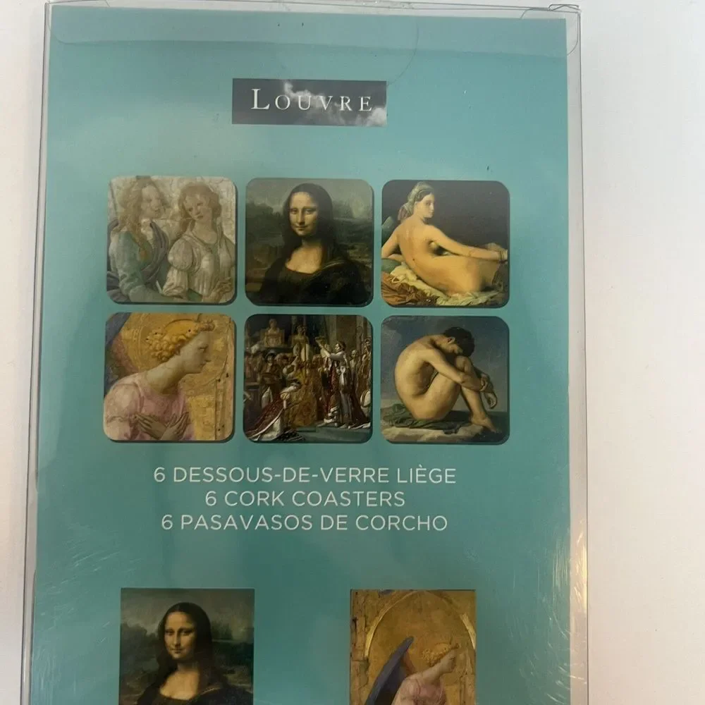 6 Cork Backed‎ Coasters Dessous-De-Verre liege